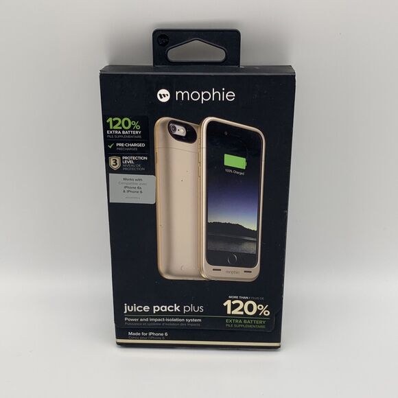 Mophie Juice Pack Plus External Case For iPhone 6 Gold 120% Extra Battery - Picture 7 of 10